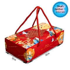 Hộp Giấy - Bánh Trung Thu Quai Xách - 2 Bánh - 2B01 Thấp 6cm