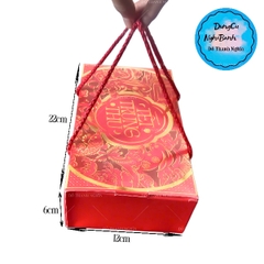 Hộp Giấy - Bánh Trung Thu Quai Xách - 2 Bánh - 2B02 Thấp 6cm