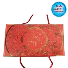 Hộp Giấy - Bánh Trung Thu Quai Xách - 2 Bánh - 2B02 Thấp 6cm