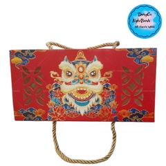 Hộp Giấy - Bánh Trung Thu Quai Xách - 2 Bánh - 2B05 Cao 7.5cm