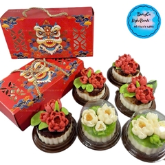 Hộp Giấy - Bánh Trung Thu Quai Xách - 2 Bánh - 2B05 Cao 7.5cm