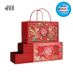 Hộp Giấy - Bánh Trung Thu Quai Xách - 4 Bánh - 4B01