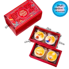 Hộp Giấy - Bánh Trung Thu Quai Xách - 4 Bánh - 4B01