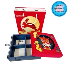 Hộp Giấy - Bánh Trung Thu Quai Xách - 4 Bánh - 4D01