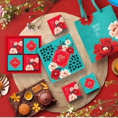 Hộp Giấy - Bánh Trung Thu Quai Xách - 4 Bánh - 4D03