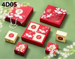 Hộp Giấy - Bánh Trung Thu Quai Xách - 4 Bánh - 4D05