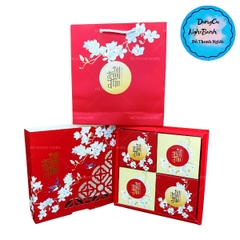 Hộp Giấy - Bánh Trung Thu Quai Xách - 4 Bánh - 4D05