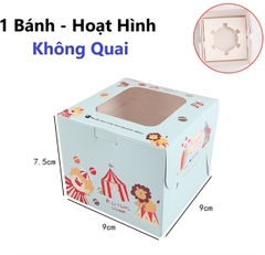 Hộp Giấy - Cup Cake - 1 Bánh - Màu Hoạt Hình