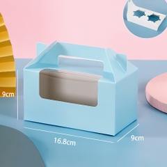 Hộp Giấy - Cup Cake - Quai Xách - 2 Bánh - Màu Xanh