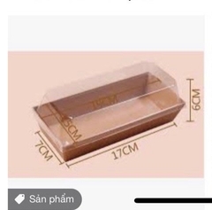 Hộp Giấy Kraft - Nắp Nhựa - Chữ Nhật 17x6cm Cao 6cm - XÁM