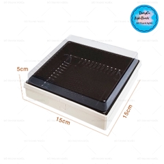 Hộp Giấy Vuông - Lót Nhựa 14.5cm cao 5.4cm - TRẮNG