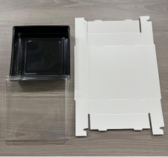 Hộp Giấy Vuông - Lót Nhựa 14.5cm cao 5.4cm - TRẮNG