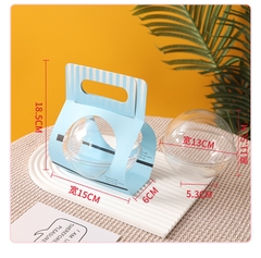 Hộp Nhựa - Cầu - Quai Xách Giấy - 13cm 390ml - XANH