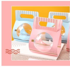 Hộp Nhựa - Cầu - Quai Xách Giấy - 13cm 390ml - XANH