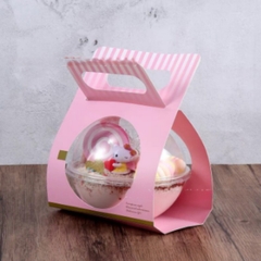Hộp Nhựa - Cầu - Quai Xách Giấy - 600ml - HỒNG