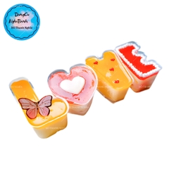 Hộp Nhựa - Chữ Nhật Chữ LOVE - Đế Trắng