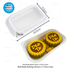 Hộp Nhựa - Chữ Nhật HT17 - 20.5x11.5cm Cao 5cm - Đế Trắng