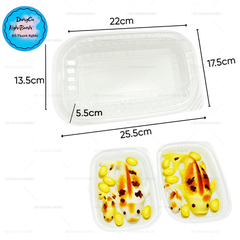 Hộp Nhựa - Chữ Nhật HT203 Đế Trắng - 24x17cm Cao 5cm