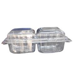 Hộp Nhựa - Chữ Nhật Nắp Gập H162 - 2 Ngăn 2x5cm Cao 4.5cm