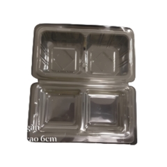 Hộp Nhựa - Chữ Nhật Nắp Gập H162 - 2 Ngăn 2x5cm Cao 4.5cm
