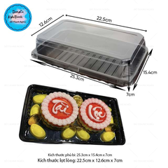 Hộp Nhựa - Chữ Nhật TN25 - 25x15cm Cao 7cm - Đế Đen 2024