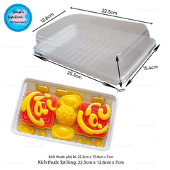 Hộp Nhựa - Chữ Nhật TN25 - 25x15cm Cao 7cm - Đế Trắng 2024