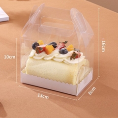Hộp Nhựa Mika - Chữ Nhật Quai Xách Đế Giấy - 13x8cm Cao 10cm