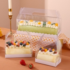 Hộp Nhựa Mika - Chữ Nhật Quai Xách Đế Giấy - 13x8cm Cao 10cm