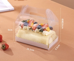 Hộp Nhựa Mika - Chữ Nhật Quai Xách Đế Giấy - 16x9.5cm Cao 9cm