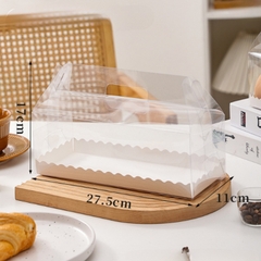 Hộp Nhựa Mika - Chữ Nhật Quai Xách Đế Giấy - 27x11cm Cao 10cm