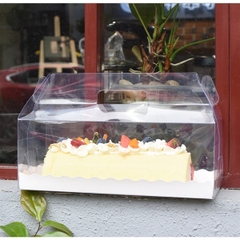Hộp Nhựa Mika - Chữ Nhật Quai Xách Đế Giấy - 27x11cm Cao 10cm