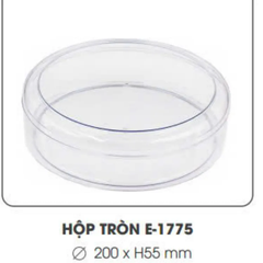 Hộp Nhựa Mika - Tròn 20x5.5cm - Cứng Giòn - 1200ml