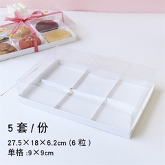 Hộp Nhựa Mika - Vuông Đế Giấy - 6 Ngăn 9x9cm Cao 6.2cm