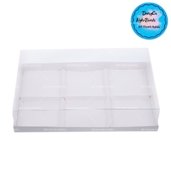 Hộp Nhựa Mika - Vuông Đế Giấy - 6 Ngăn 9x9cm Cao 6.2cm