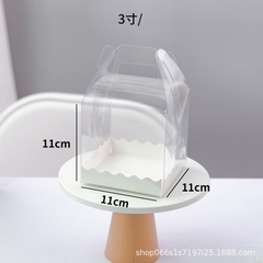 Hộp Nhựa Mika - Vuông Quai Xách Đế Giấy - 11cm Cao 11cm