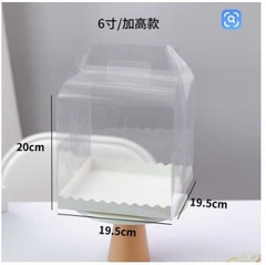 Hộp Nhựa Mika - Vuông Quai Xách Đế Giấy - 19cm Cao 20cm
