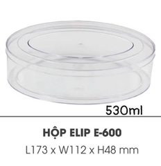 Hộp Nhựa - Oval 17x4.8cm - 530ml Mika Cứng Giòn