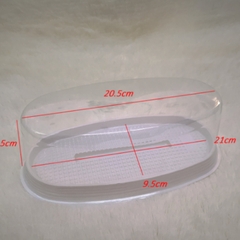 Hộp Nhựa - Oval H12 - 23.5x12cm Cao 7.5cm - Đế Trắng