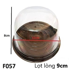 Hộp Nhựa - Tròn F057 - 10cm Cao 9cm - Đế Đen