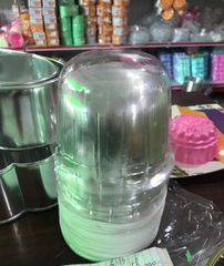 Hộp Nhựa - Tròn H15 Nắp Mô - 10cm Cao 8cm - Đế Đen