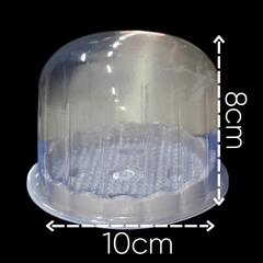 Hộp Nhựa - Tròn H15 Nắp Mô - 10cm Cao 8cm - Đế Trắng