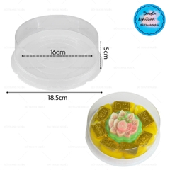 Hộp Nhựa - Tròn H25 - 16cm Cao 5cm - Đế Trắng