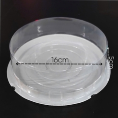 Hộp Nhựa - Tròn H25 - 16cm Cao 5cm - Đế Trắng