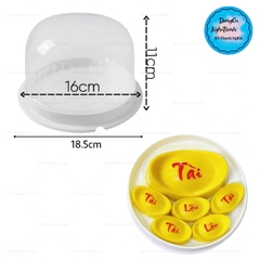 Hộp Nhựa - Tròn H25 Nắp Mô - 16cm Cao 11cm - Đế Trắng