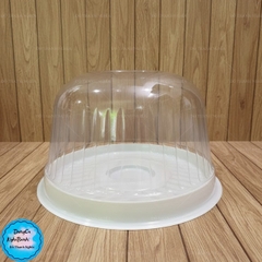 Hộp Nhựa - Tròn H25 Nắp Mô - 16cm Cao 11cm - Đế Trắng