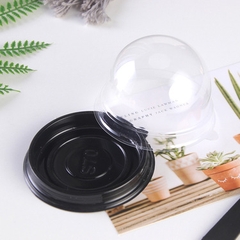 Hộp Nhựa - Tròn Nắp Mô XY68 - 6cm Cao 5cm - Đế Đen
