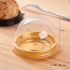 Hộp Nhựa - Tròn Nắp Mô XY68 - 6cm Cao 5cm - Đế Vàng