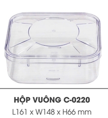 Hộp Nhựa - Vuông 16x6.6cm - Mika Cứng Giòn