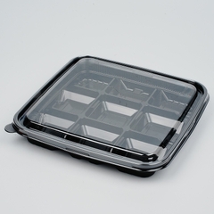 Hộp Nhựa - Vuông 9 Ngăn JHL999 - 21x21x5cm Đế đen