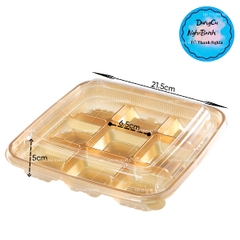 Hộp Nhựa - Vuông 9 Ngăn JHL999 - 21x21x5cm Đế Vàng